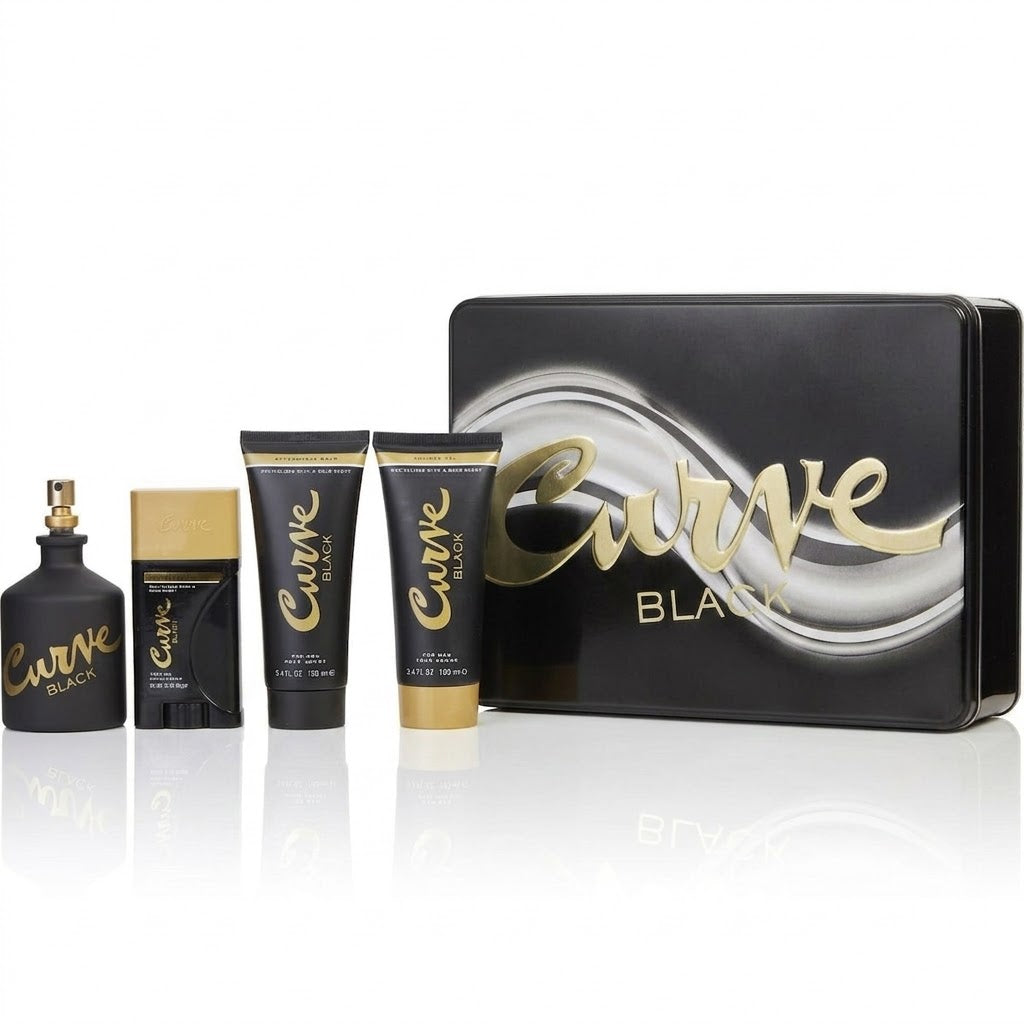 Estuche Curve Black hombre 4 piezas