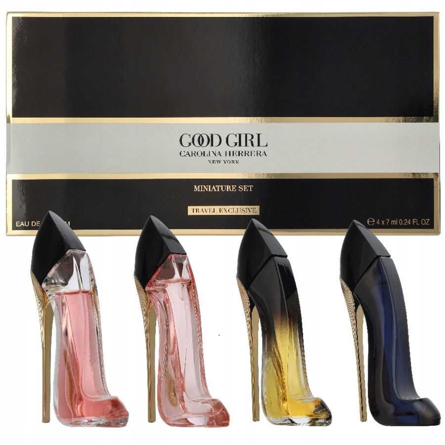 Estuche Carolina Herrera Good Girl Mujer Travel Exclusive 4pzs Good Girl Blush 7ml EDP + Very Good Girl 7ml EDP + Good Girl 7ml EDP + Good Girl Jasmine Absolute 7ml