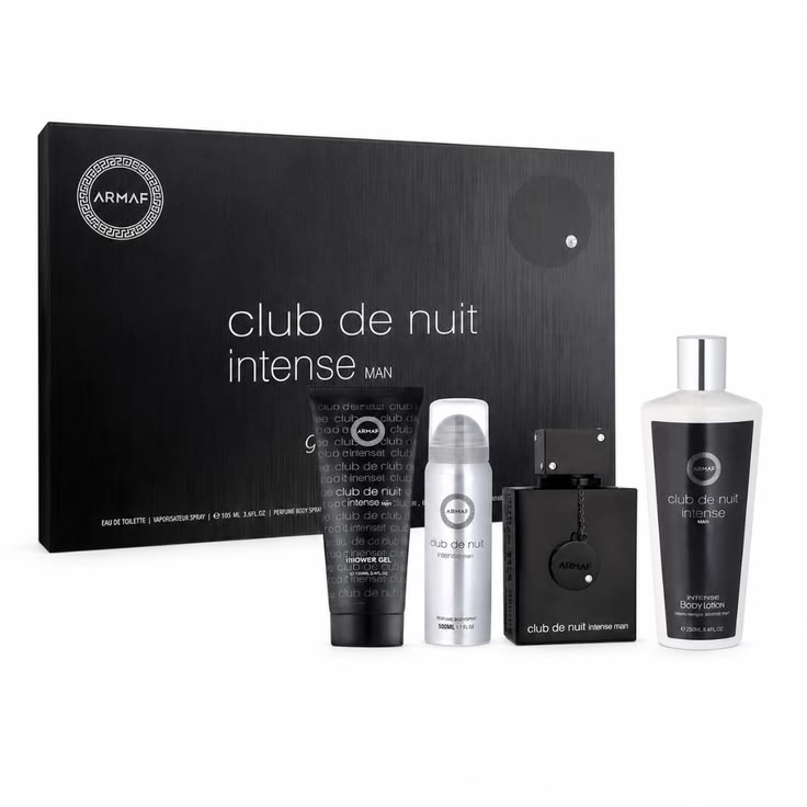 Estuche Armaf Club de Nuit Intense Hombre EDP 4Pz Perfume 105ml / Gel De Ducha / Aerosol / Shampoo