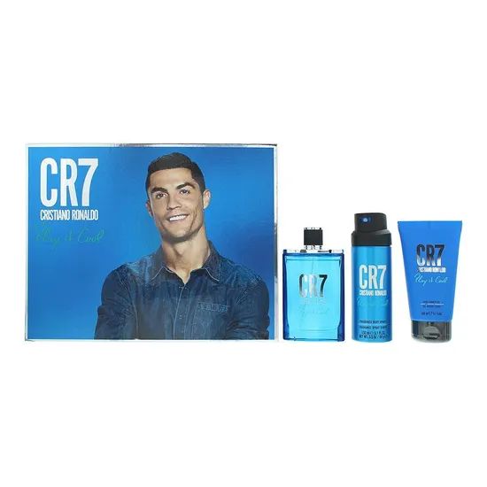 Estuche Cristiano Ronaldo CR7 Play It Cool Hombre 3pzs 100ml EDT + Gel de Baño + Splash