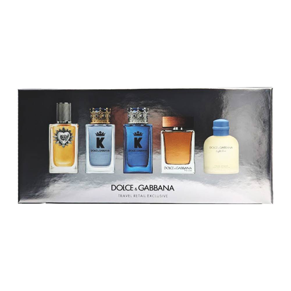 Estuche Dolce y Gabbana Miniatura Hombre EDP 5PZ Devotion /King EDP/ King EDT/ The One/ Light Blue 5Ml X C/U