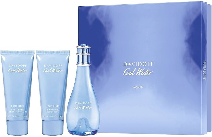 Estuche Cool Water Dama 3pzs Perfume 100ml + Shower Gel + Crema para el Cuerpo