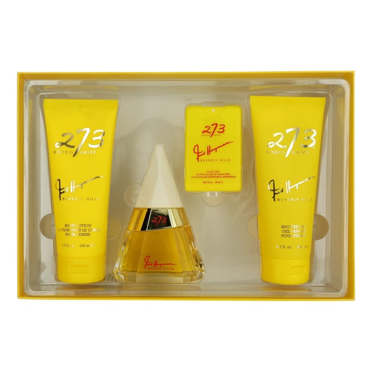 Estuche 273  Mujer Fred Hayman 4pzs 100ml EDP + 18ml + Loción Corporal + Gel de Baño