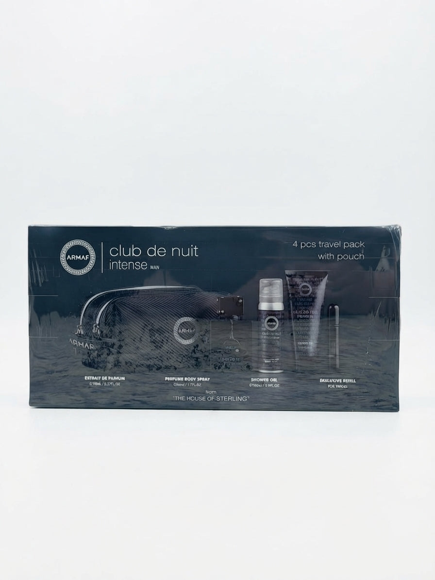 Estuche Armaf Club de Nuit Intense Hombre 5pzs 70ml EDP + Splash + Gel de Baño + Atomizador + Mariconera
