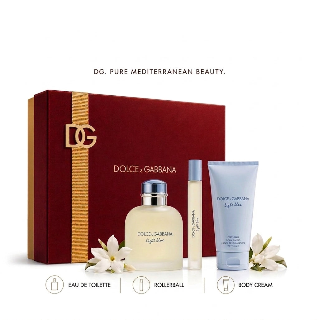 Estuche Dolce Gabanna Light Blue hombre 3 piezas
