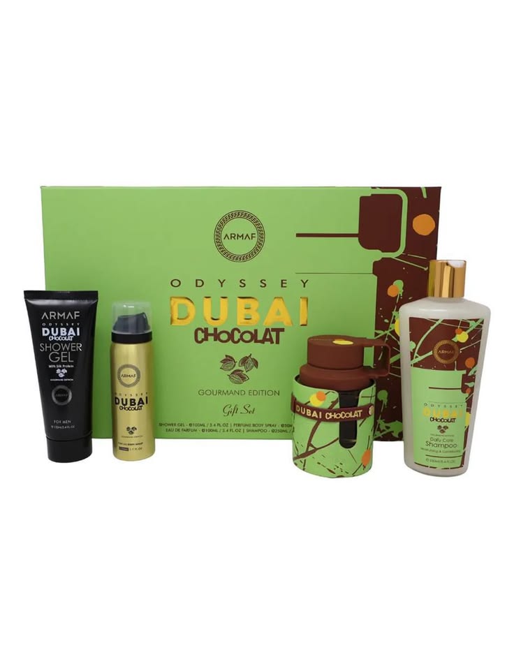 Estuche Armaf Odyssey Dubai Chocolat Unisex 4pzs 100ml EDP + Splash + Spray + Crema