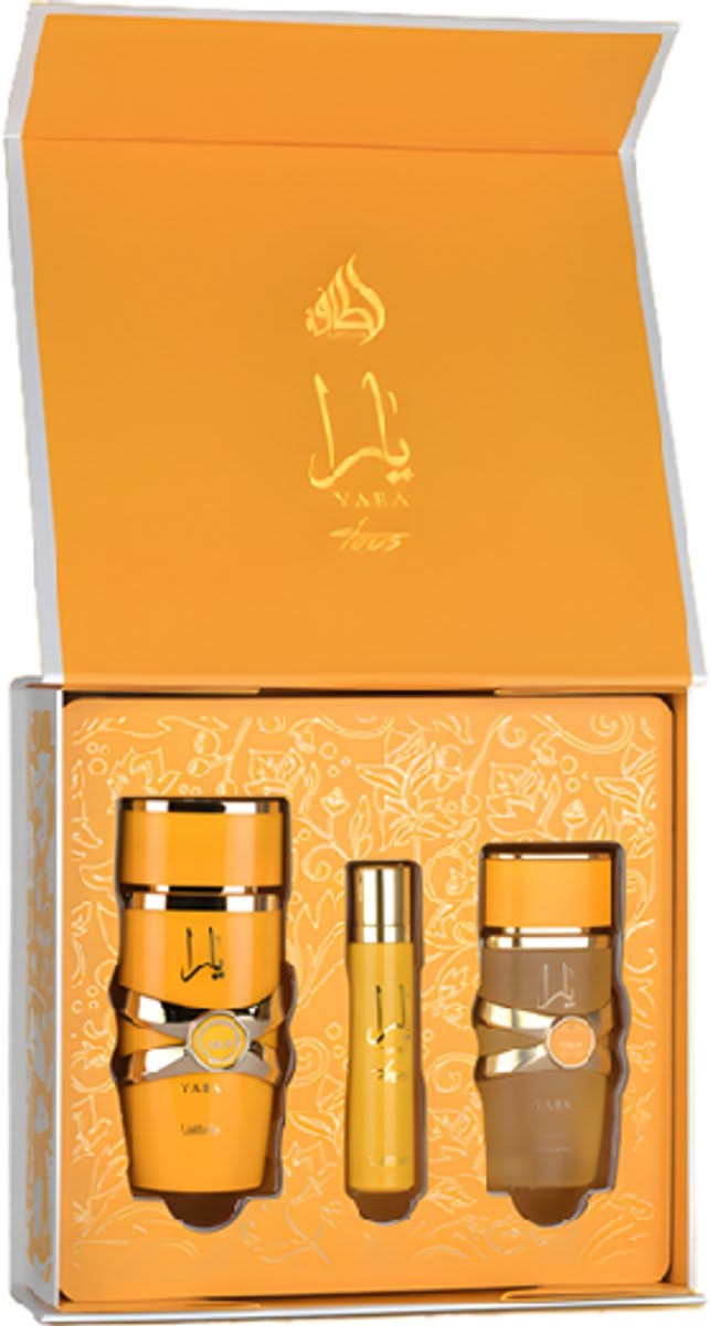 Estuche Lattafa Yara Tous EDP 100ml, Travel Perfume 12ml & Hair Mist 50ml