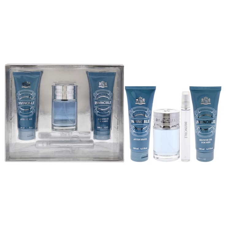 Estuche New Brand Invincible by New Brand 4pzs 100ml EDT - 15ml EDT + After Shave + Shower Gel