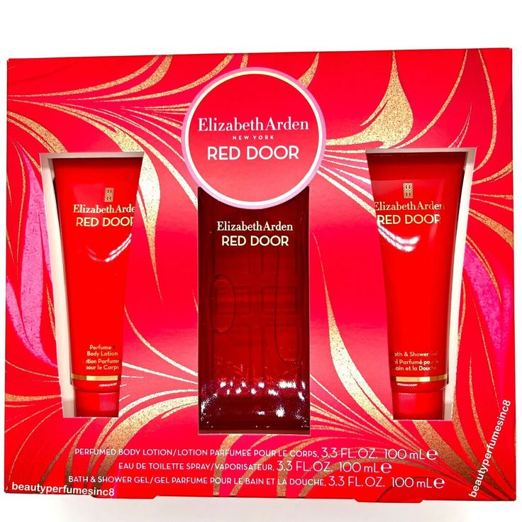 Estuche Elizabeth Arden Red Door 3pzs 100ml EDT + Loción Corporal + Gel de Baño