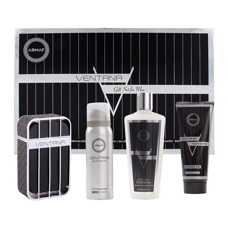Estuche Armaf Ventana Hombre 4pzs 100ml EDT + Shampoo + Gel de Baño + Spray
