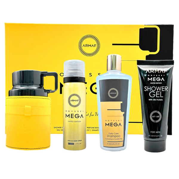 Estuche Armaf Odyssey Mega Hombre 4pzs 100ml EDP + Gel de baño + Desodorante + Shampoo