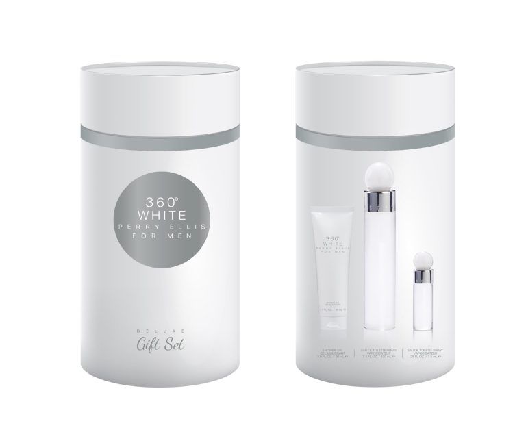 Estuche Perry Ellis 360 White Hombre 3pzs 100ml EDT + 7.5ml EDT + Gel de Baño