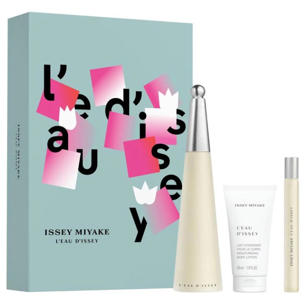Estuche Issey Miyake Leau Dissey Mujer EDT 3pz Perfume 100ml/Mini 10ml/Crema 50ml