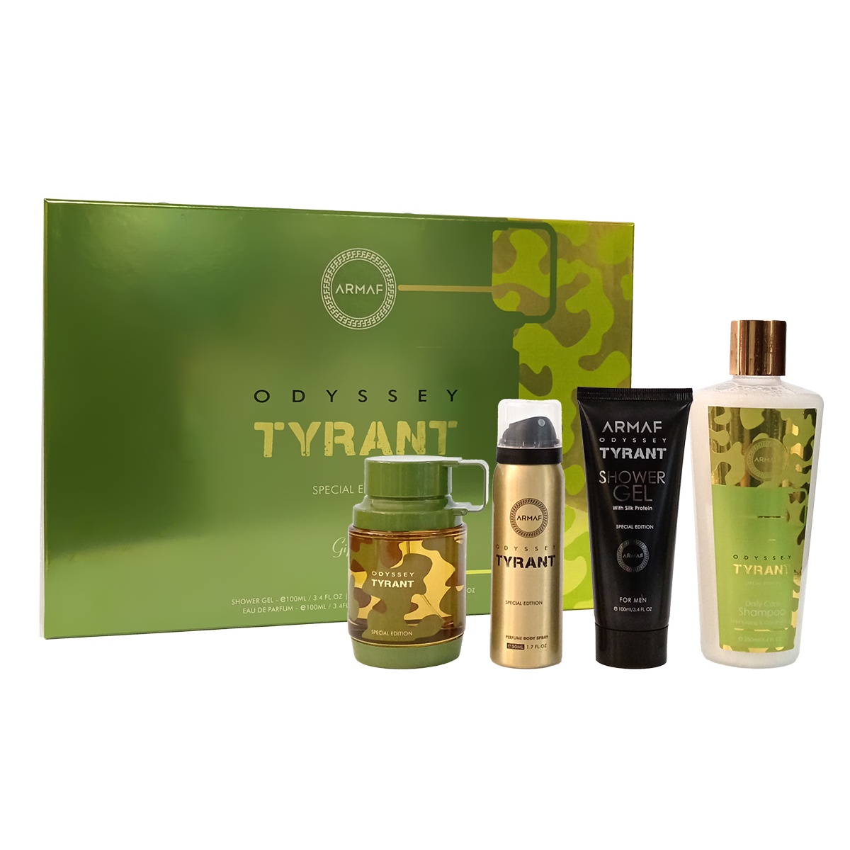 Estuche Armaf Odyssey Tyrant Unisex 4pzs 100ml EDP + Splash + Spray + Crema